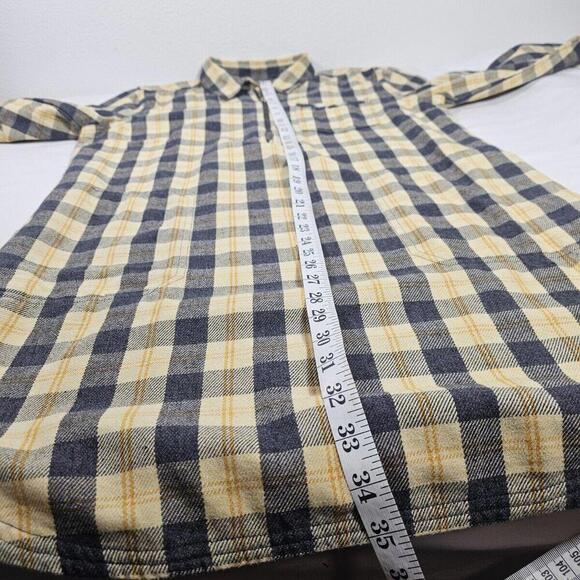 Toad&Co Bodie 1/4 Zip Long Sleeve Plaid Flannel Dress Size Medium - Picture 3 of 7